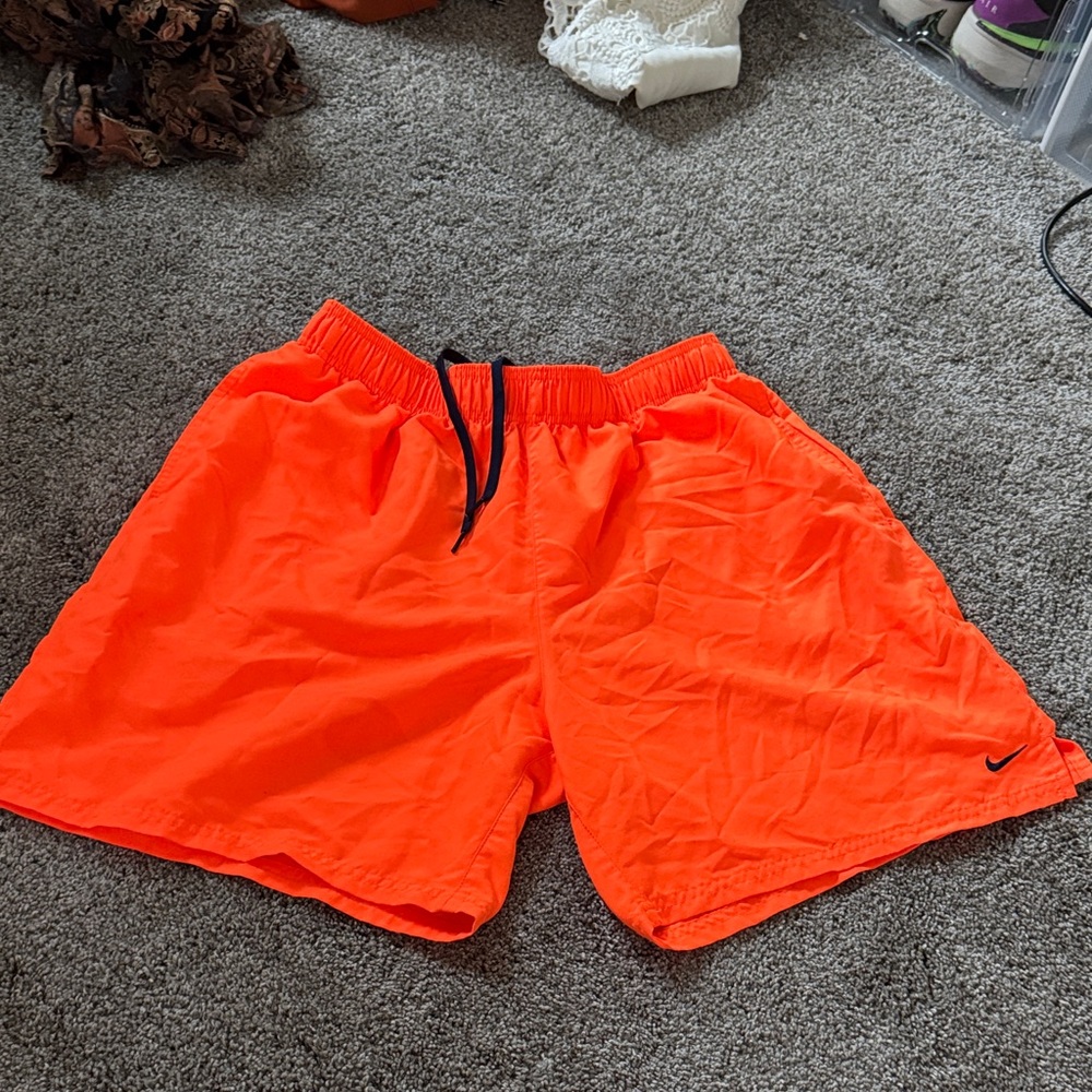 Nike Men's Bright Orange Athletic Shorts